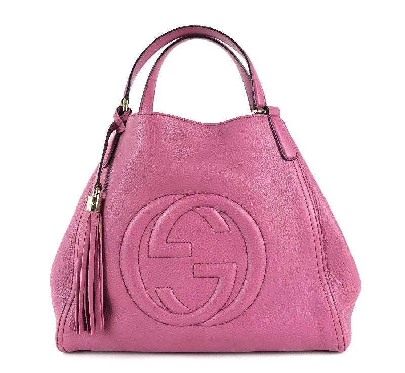 Women Gucci Sylvie bags with a leather - wrapped handleSoho Calf Leather Tassel Bag