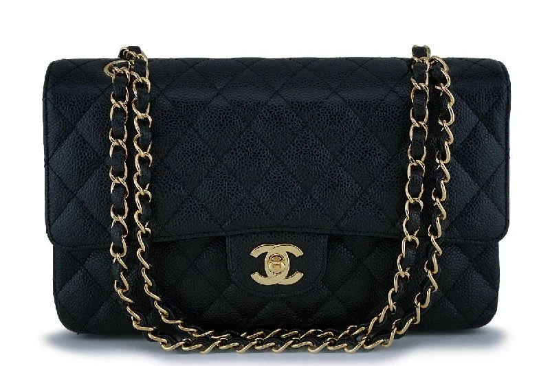 Chanel Colorful Handbag for Spring OutfitsChanel Black Caviar Medium Classic Double Flap Bag 24k GHW