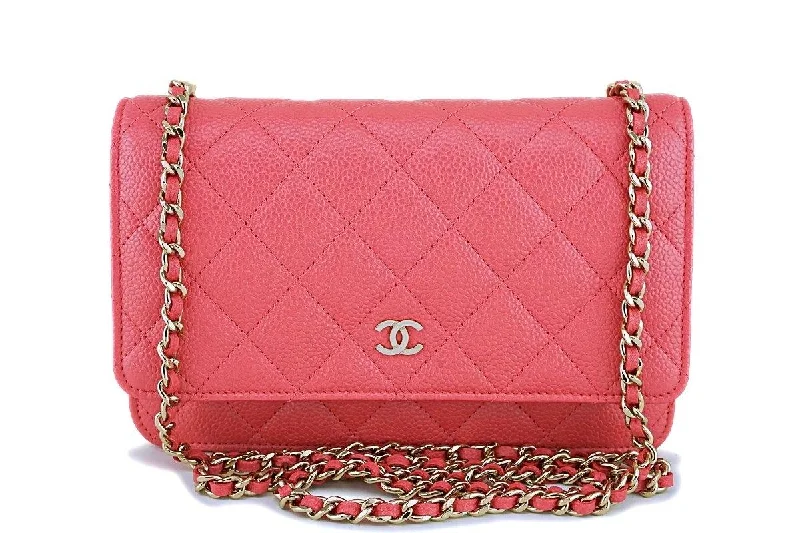 Chanel Medium Tote Bag for Office LadiesNew 18S Chanel Pink Caviar Classic Quilted WOC Wallet on Chain Flap Bag GHW